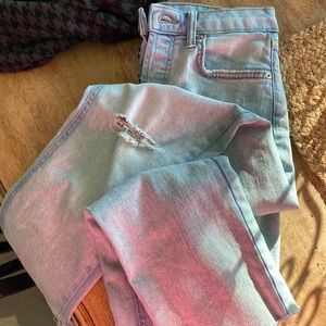 High rise straight leg jeans